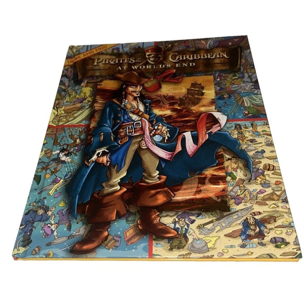2007 Disney Pirates of the Caribbean At Worlds End Look & Find Book Y2K Vintage